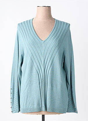 Pull coupe cintrée manches longues bleu MARBLE femme