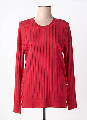 Pull coupe cintrée manches longues rouge YES.ZEE femme