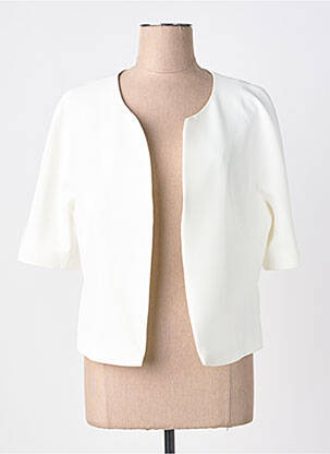 Veste casual col rond blanc ESTEL COLLECTION femme