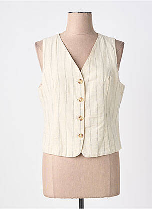 Gilet sans manche coupe cintrée beige MD'M femme
