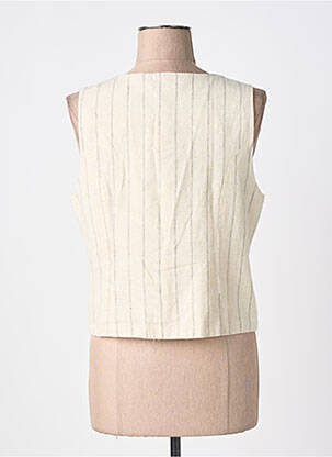 Gilet sans manche coupe cintrée beige MD'M femme