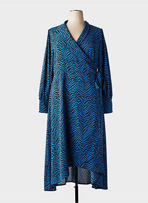 Robe longue manches longues manches longues bleu MARBLE femme