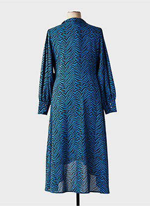 Robe longue manches longues manches longues bleu MARBLE femme