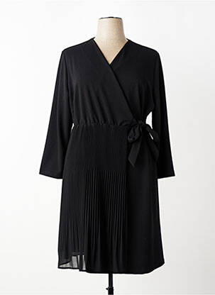 Robe mi-longue manches longues manches longues noir SIGNE NATURE femme