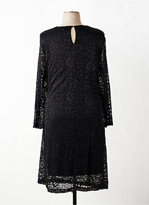 Robe mi-longue coupe fluide manches longues noir SIGNE NATURE femme