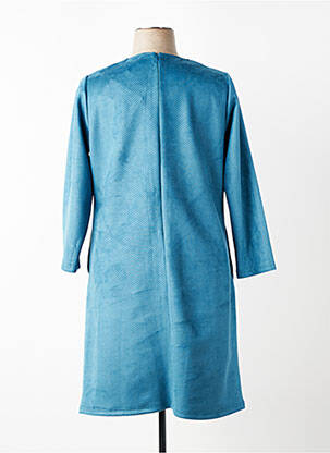 Robe mi-longue manches 3/4 manches 3/4 bleu FRANCE RIVOIRE femme