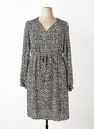 Robe courte coupe fluide manches longues noir SIGNE NATURE femme