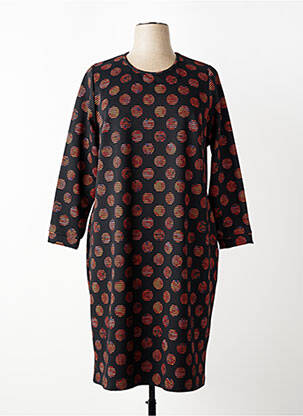 Robe mi-longue manches longues manches longues noir FRANCE RIVOIRE femme
