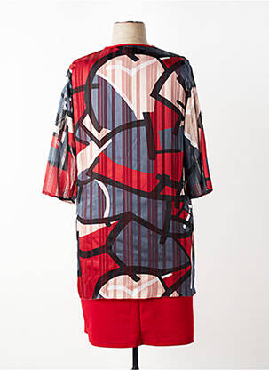 Robe mi-longue manches 3/4 manches 3/4 rouge GREGORY PAT femme