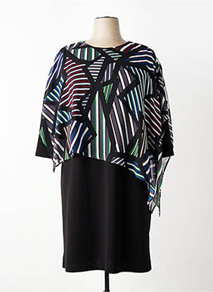 Robe mi-longue manches 3/4 manches 3/4 noir FRANCE RIVOIRE femme