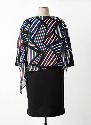 Robe mi-longue manches 3/4 manches 3/4 noir FRANCE RIVOIRE femme