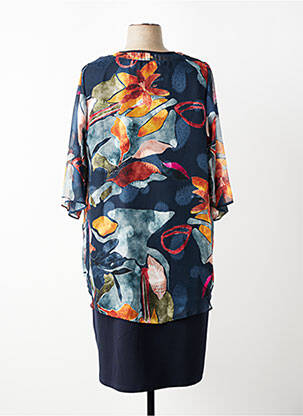 Robe mi-longue manches 3/4 manches 3/4 bleu GREGORY PAT femme
