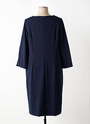Robe mi-longue manches longues manches longues bleu FRANK WALDER femme