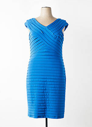 Robe mi-longue manches courtes manches courtes bleu VERA MONT femme