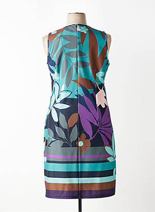 Robe mi-longue tissage crêpe sans manche vert GREGORY PAT femme