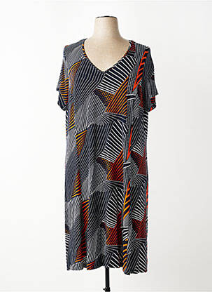 Robe mi-longue manches courtes manches courtes noir FRANCE RIVOIRE femme