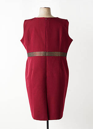 Robe mi-longue tissage crêpe sans manche rouge MD'M femme