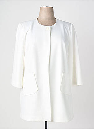 Veste casual col rond blanc ANDAMIO femme