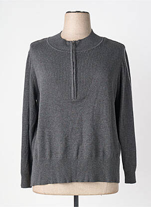 Pull coupe droite manches longues gris MARBLE femme