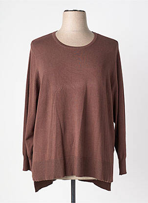 Pull coupe droite manches longues marron MARBLE femme
