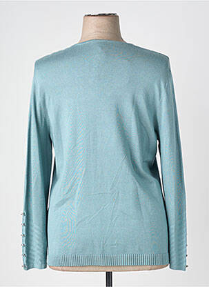 Pull col v manches longues bleu MARBLE femme