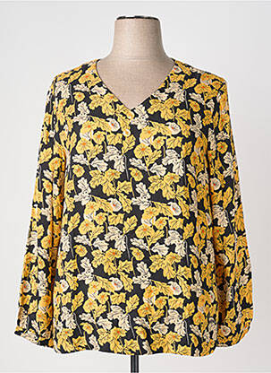 Blouse imprimé fantaisie manches longues jaune AGATHE & LOUISE femme