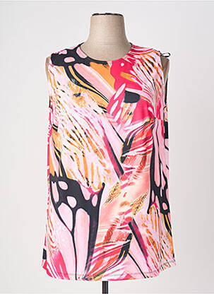 Top imprimé fantaisie sans manche rose GREGORY PAT femme