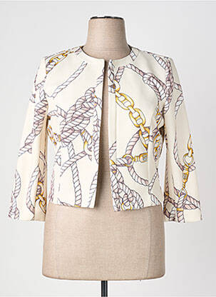 Veste casual epaulette beige K-DESIGN femme