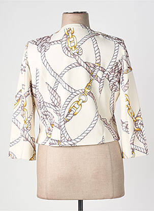 Veste casual epaulette beige K-DESIGN femme