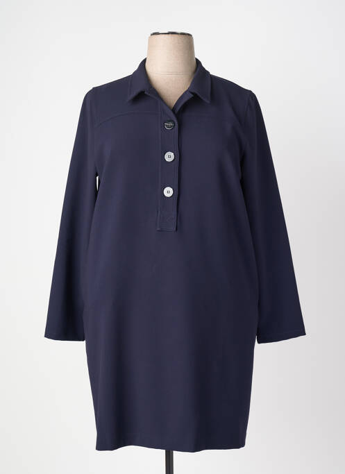 Robe mi-longue manches longues manches longues bleu LA FEE MARABOUTEE femme
