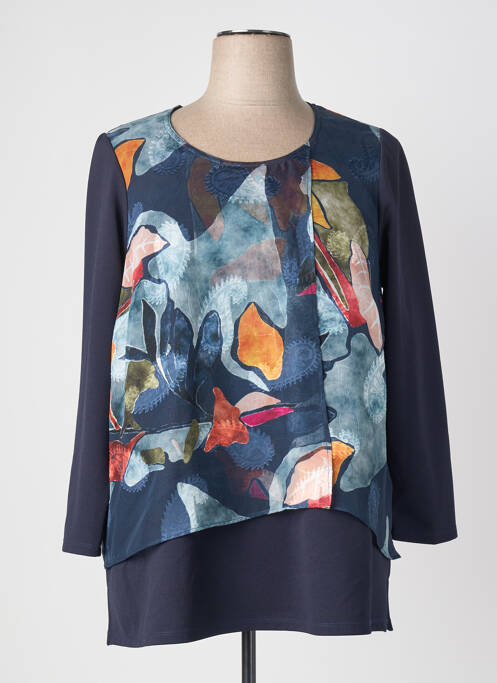 Top imprimé fantaisie manches longues bleu GREGORY PAT femme