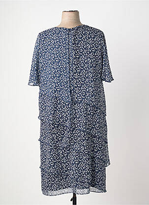 Robe mi-longue coupe fluide manches 3/4 bleu GREGORY PAT femme