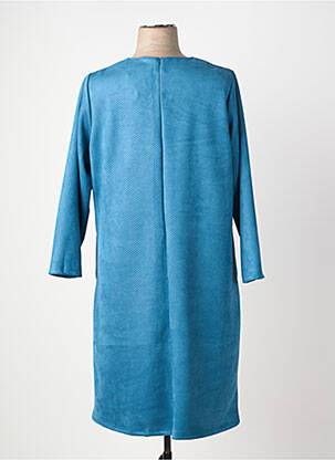 Robe mi-longue manches 3/4 manches 3/4 bleu FRANCE RIVOIRE femme
