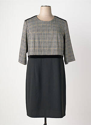 Robe mi-longue manches 3/4 manches 3/4 noir DIANE LAURY femme