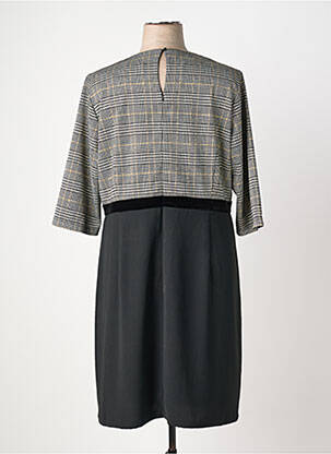 Robe mi-longue manches 3/4 manches 3/4 noir DIANE LAURY femme