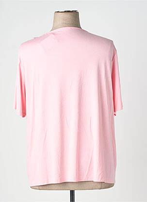 T-shirt col v manches courtes rose FRANK WALDER femme