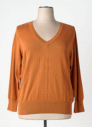 Pull col v manches longues orange AGATHE & LOUISE femme