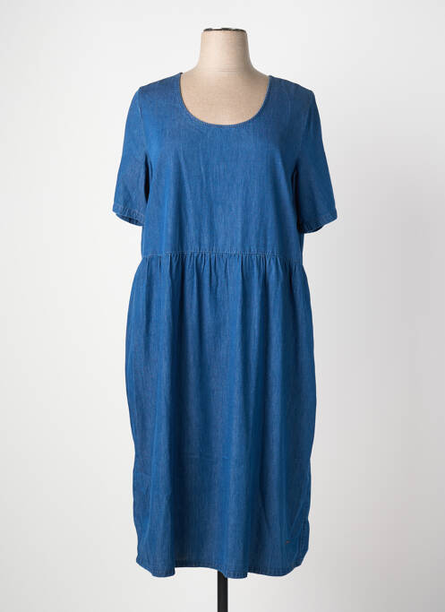 Robe mi-longue manches courtes manches courtes bleu AGATHE & LOUISE femme