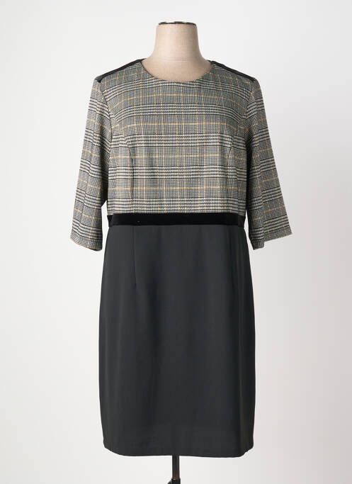 Robe mi-longue manches 3/4 manches 3/4 noir DIANE LAURY femme