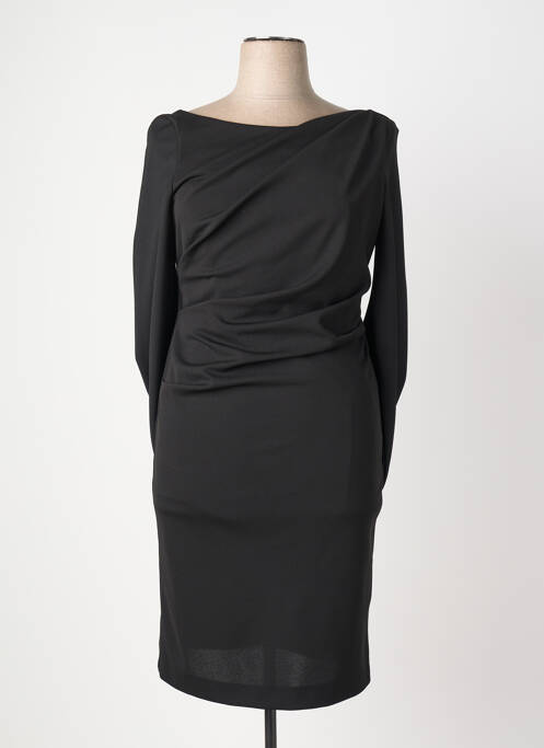 Robe mi-longue manches longues manches longues noir VERA MONT femme