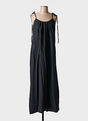 Robe longue coupe évasée fines bretelles noir KILKY femme