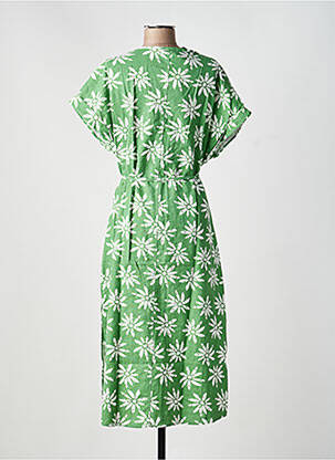 Robe longue imprimé fantaisie manches courtes vert EMI-JO femme