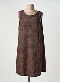 Robe mi-longue coupe fluide sans manche marron GRACE & MILA femme