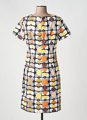 Robe mi-longue imprimé fantaisie manches courtes noir HIPPOCAMPE femme