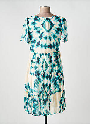 Robe courte coupe évasée manches courtes vert GRACE & MILA femme