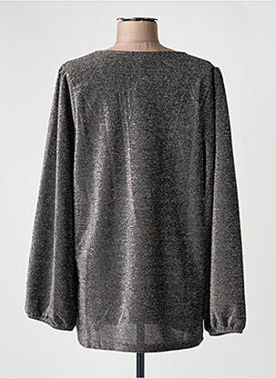 Top col v manches longues argent NOUGAT femme