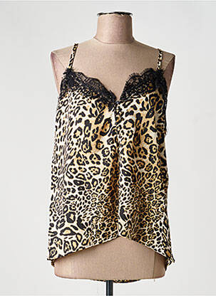 Top imprimé fantaisie fines bretelles beige JUBYLEE femme
