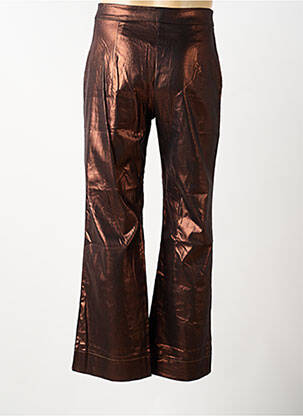 Pantalon flare stretch taille haute marron JUBYLEE femme