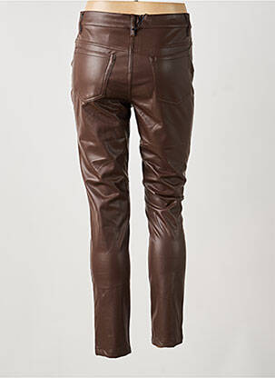 Pantalon slim poches taille haute marron TOXIK3 femme