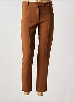Pantalon 7/8 taille à pinces taille normale marron HIPPOCAMPE femme